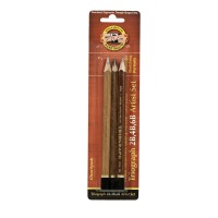 Kohinoor Triograph Graphite Pencil Artist Set 2B 4B 6B Degrees Pack Of 3 Pencils Black Fa18303Bc