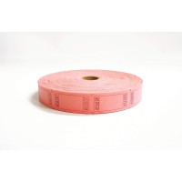 1 X 2000 Blank Pink Single Roll Consecutively Numbered Raffle Tickets