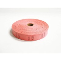 1 X 2000 Blank Pink Single Roll Consecutively Numbered Raffle Tickets