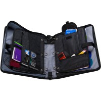 Caseit The Dual 2In1 Zipper Binder Two 15 Inch Drings Includes Pencil Pouch Multiple Pockets 600 Sheet Capacity C