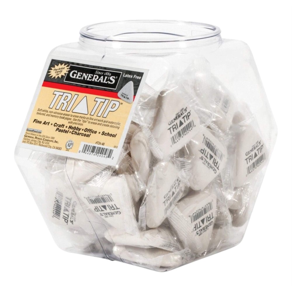 Generals Tritip Eraser White Pack Of 48