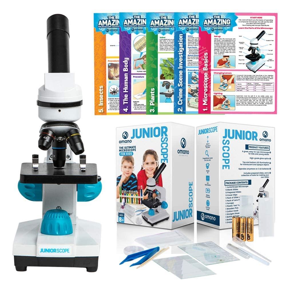 Omano Juniorscope Microscope For Kids Microscope Kit For Kids 8 For Science Microscope Experiments Kids Microscope Kit That