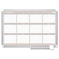 Mastervision 24 X 36 Inches Magnetic Gold Ultra 12 Month Planner Traditional Format Aluminum Frame Ga03106830 White Small