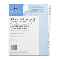 Business Source 05859 Index Dividers Wtoc Page 131 31 Tabst 11Inch X812Inch White