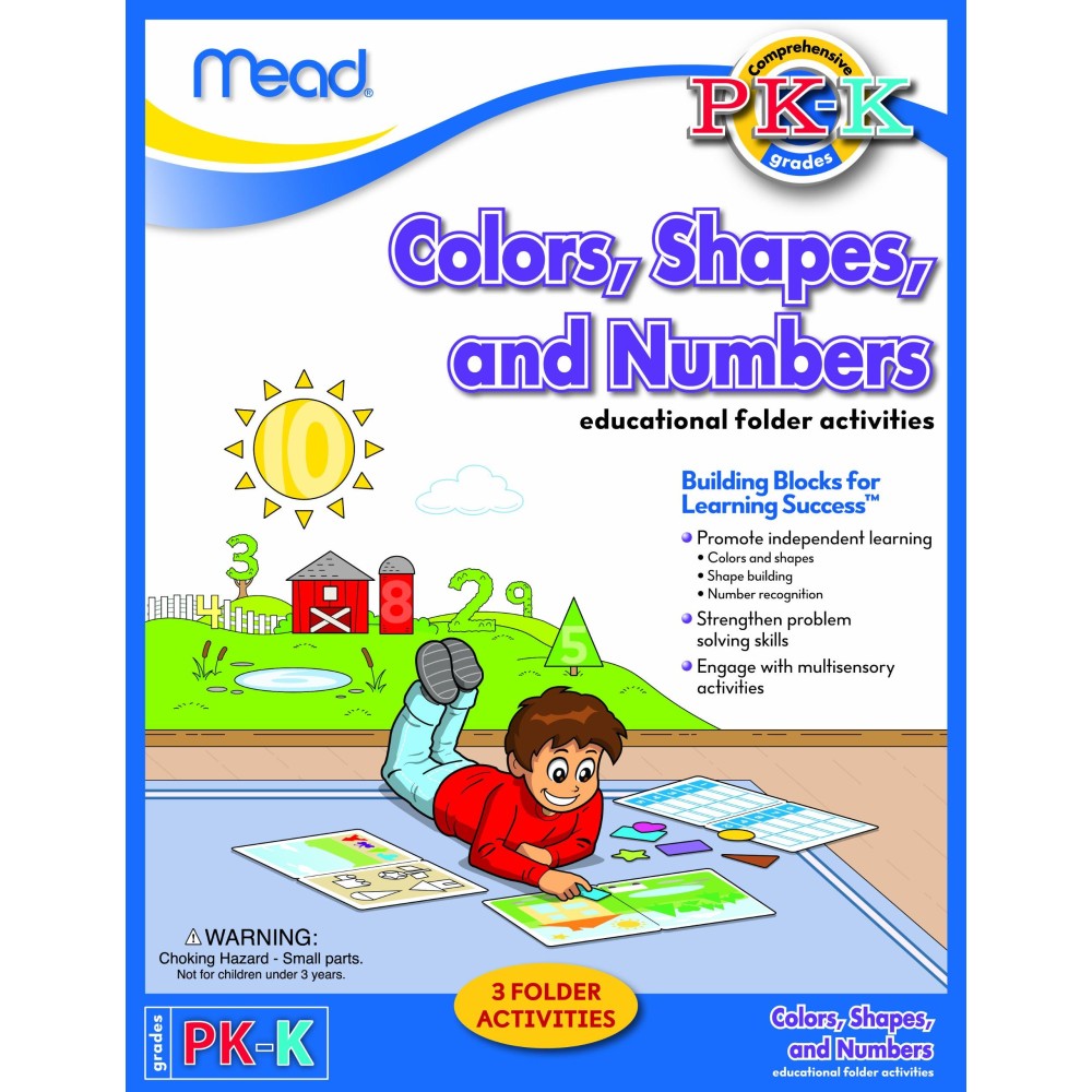 Mead Colors Shapes And Numbers Folder Games Grades Pk1 35366