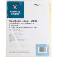 Business Source Az Clear Plastic Tab Index Dividers