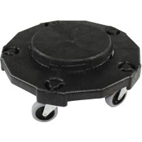 Genuine Joe GJO11586 Trash Receptacle Round Black Dolly