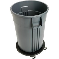 Genuine Joe GJO11586 Trash Receptacle Round Black Dolly