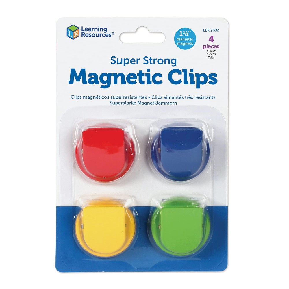 Learning Resources Super Strong Magnetic Clips Set Of 4 Clips Holds Up To 20 Pounds Home And Office Supplies Back To School S