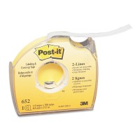 Postit 3M 652 Labelingcoverup Tape Nonrefillable 13Inch X 700Inch Roll 1Ea