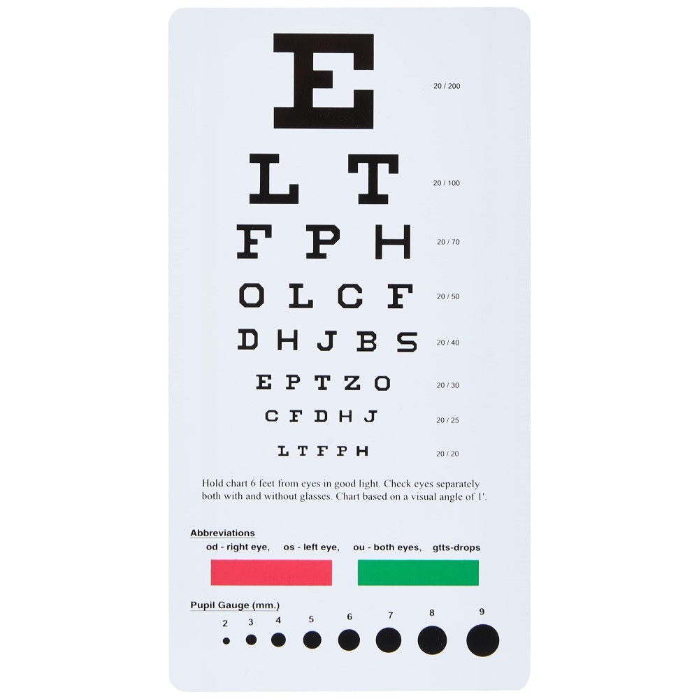 Prestige Medical Pre3909 Snellen Pocket Eye Chart