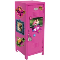 Schylling Girl Talk Locker Customizable Miniature Metal Locker Includes Pink Steel Locker Lock 2 Keys And 17 Colorful Mag