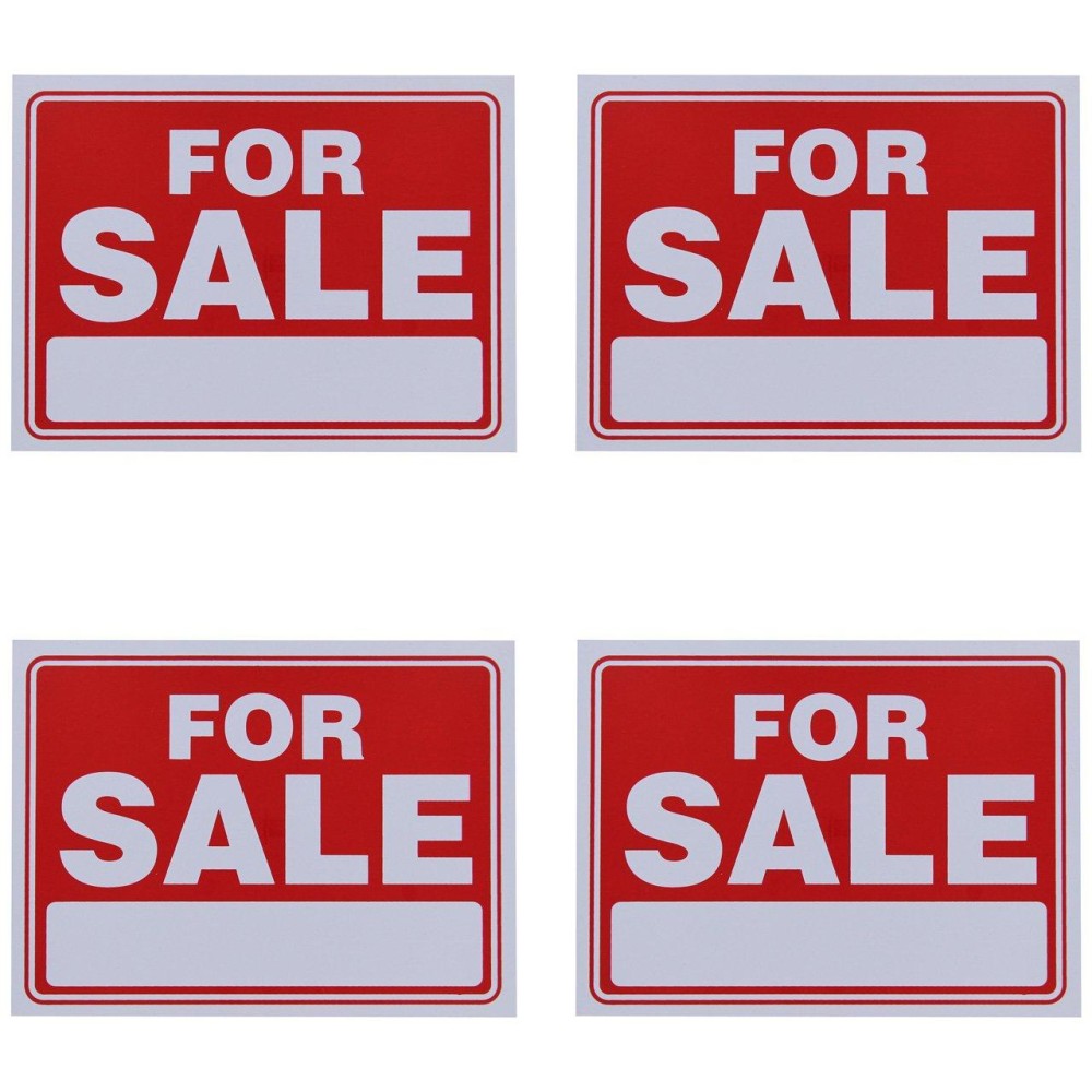 For Sale Sign 9 X 12 Inch 4 Pack