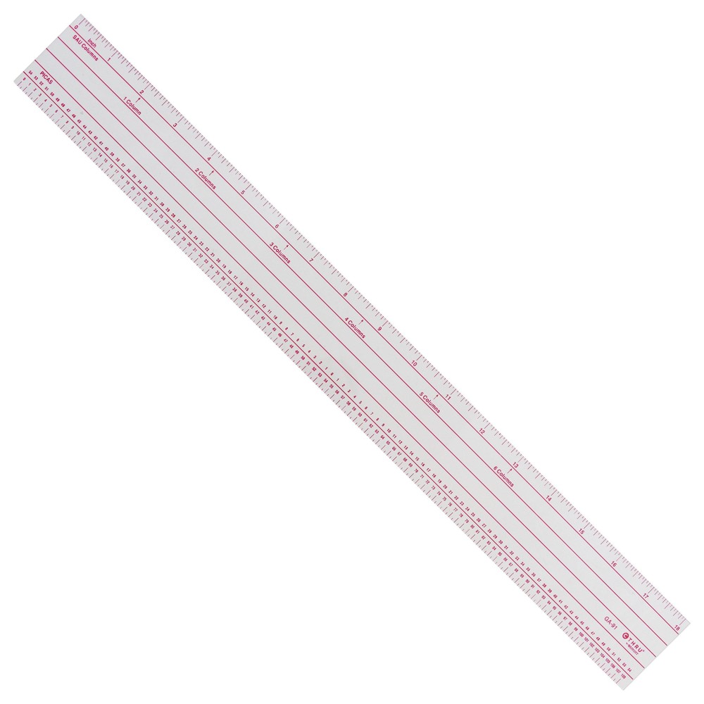 Westcott Graphic Arts Pica Ruler 18 Transparent Ga91