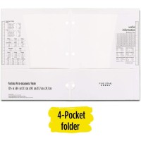 Five Star 4 Pocket Folder 2 Pocket Folder Plus 2 Additional Pockets White 72893