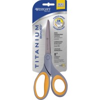 Westcott High Performance Titanium Bonded Scissors 3 Cutting Length 7 Overall Length Straightleftright Titanium Stra