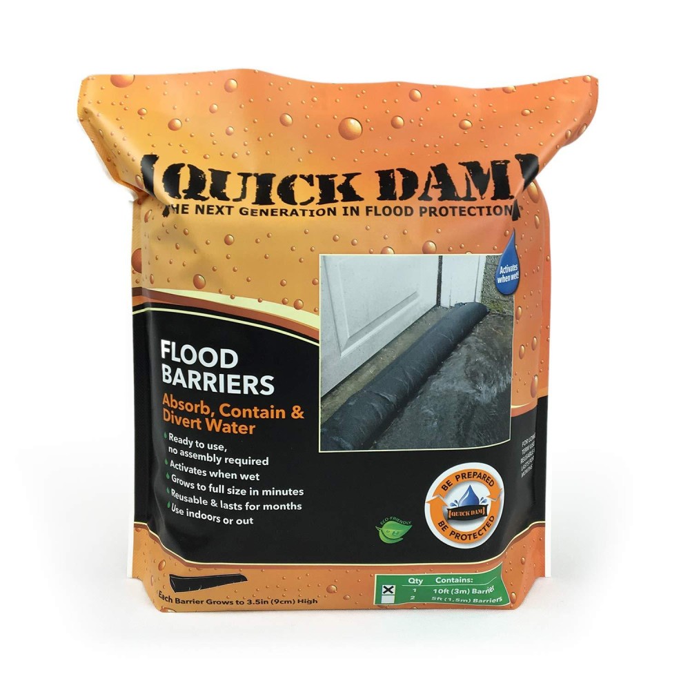 Quick Dam Qd610-1 Water-Activated Flood Barrier-1 Pack  Black