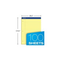 Ampad 20243 Dble Sheet Pad Legal Rule 3Hole 100 Sht 812Inch X1134Inch Cy