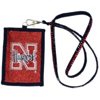 Nebraska Cornhuskers Wallet Beaded Lanyard Style Script Logo Co