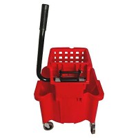 Genuine Joe Gjo18800 Plastic Mop Bucketwringer Combo 650 Gallon Capacity Red