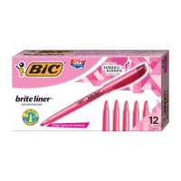 Bic Brite Liner Highlighters Pink Box Of 12