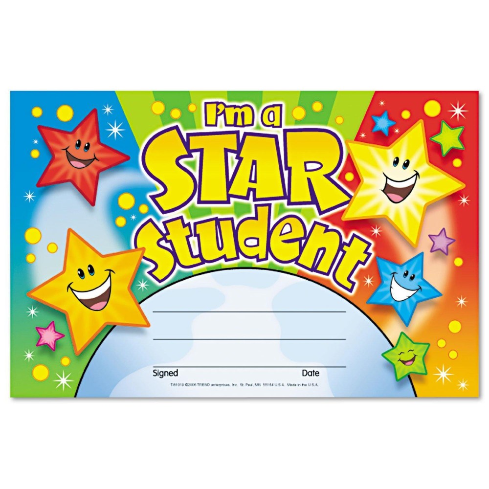 Trend Enterprises Inc Im A Star Student Recognition Awards 30 Ct