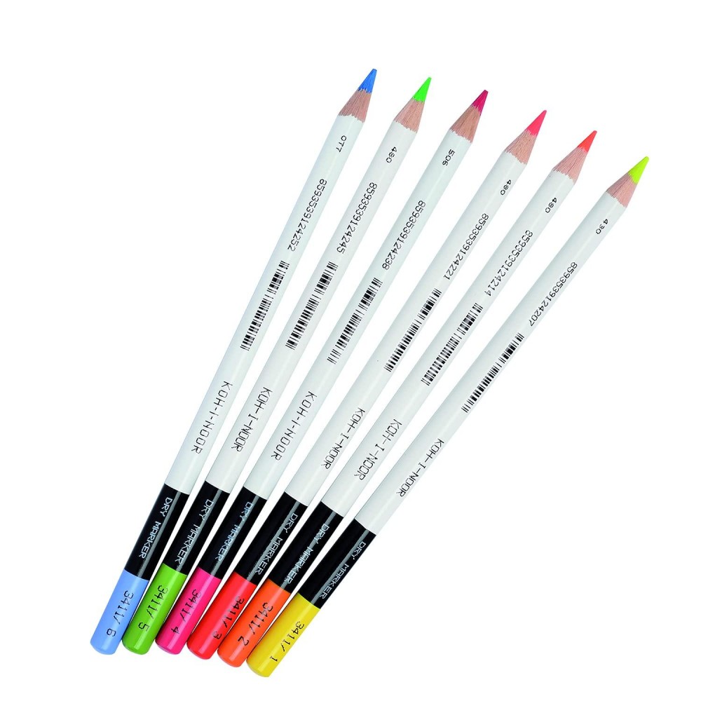 Kohinol Kh3415 Colored Pencils Dry Highlighter Set Of 6 Colors