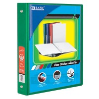 Bazic 4142 15 Green 3Ring View Binder W2Pockets