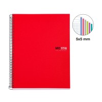 Miquelrius 825 X 1175 A4 Wirebound Notebook 6Subject Graph Paper Red