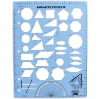 Learning Advantage Geometry Template Sturdy Geometric Stencil To Draw 2D Shapes And Measure Angles Includes Ruler Plus A Num