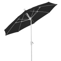 9 Oct Home Patio Tilt Umbrella 8 Rib Crank White with Black spun acrylic canopy