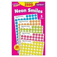 Trend Enterprises Neon Smiles Superspots Stickers Great On Homework Incentives Crafts And As Collectibles 5 Different Desi