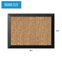 Mastervision Natural Cork Bulletin Board 36 X 24 Natural Surface Black Wood Frame