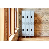 Safco 5526Gr Double-Tier Three-Column Locker 36W X 18D X 78H Two-Tone Gray