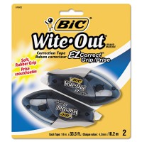 Bic Witeout Brand Ez Correct Grip Correction Tape 335 Feet 2Count Pack Of White Correction Tape Fast Clean And Easy To Us