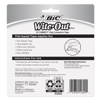 Bic Witeout Brand Ez Correct Grip Correction Tape 335 Feet 2Count Pack Of White Correction Tape Fast Clean And Easy To Us