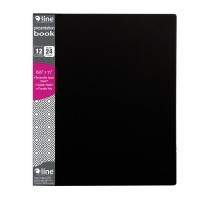 Cline 24Pocket Bound Sheet Protector Presentation Book 48Page Capacity For 85 X 11Inch Inserts Black 33240