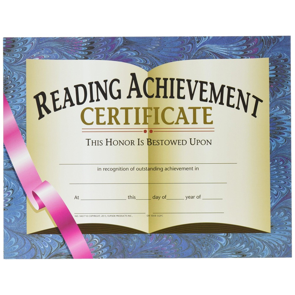 Hayes School Publishing Reading Achievement Certificate 812 X 11 In Paper Pack Of 30 Clear Transparent F10 1 Pt Plastic