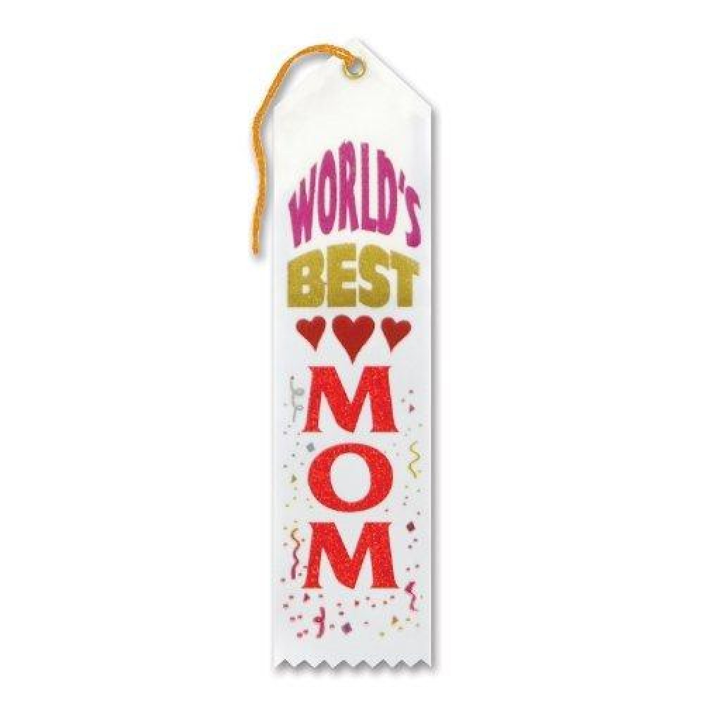 Worlds Best Mom Award Ribbon