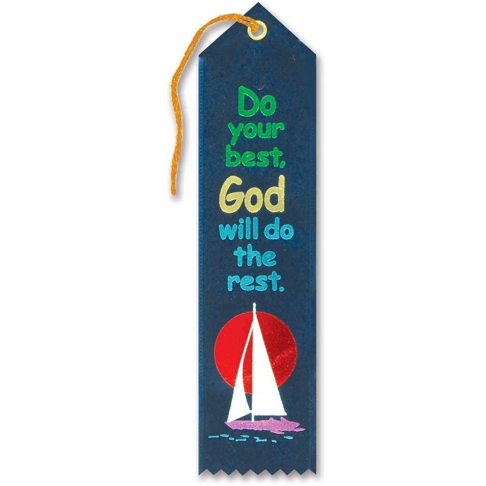 Beistlenavy Bluedo Your Best God Will Do The Rest Fabric Ribbon Bookmark 1Pc