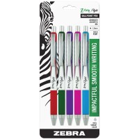 Zebra Pen Zgrip Flight Retractable Ballpoint Pen Bold Point 12Mm Assorted Fashion Colors 5Count