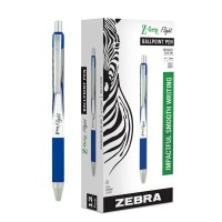 Zebra Pen Zgrip Flight Retractable Ballpoint Pen Bold Point 12Mm Blue Ink 12Count