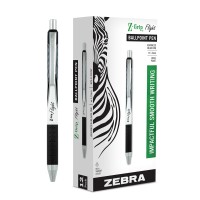 Zebra Pen Zgrip Flight Retractable Ballpoint Pen Bold Point 12Mm Black Ink 12Count