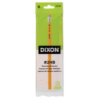 Dixon No 2 Yellow Pencils Woodcased Black Core 2 Hb Soft 8Count 14408