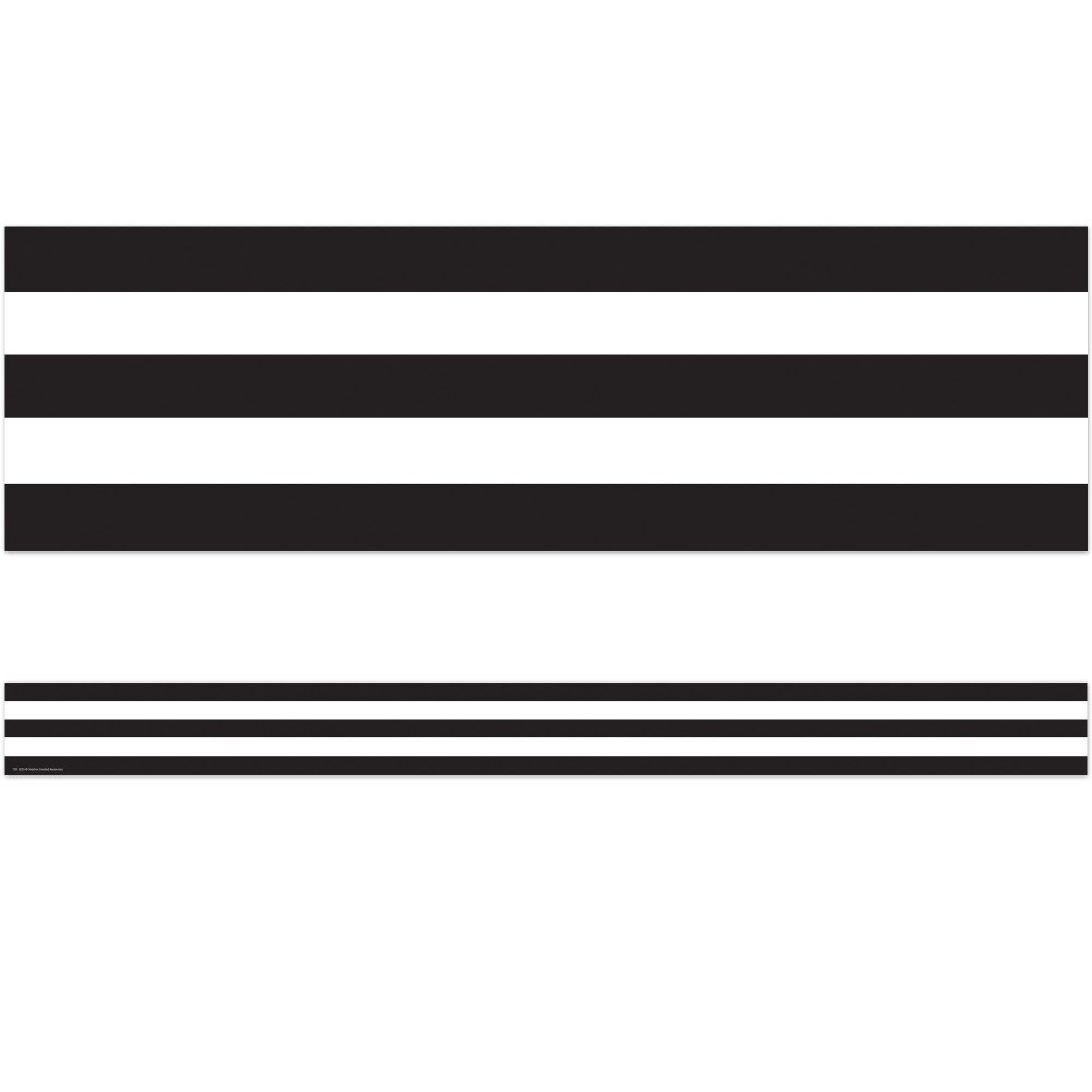 Teacher Created Resources Black White Stripes Straight Border Trim 5223