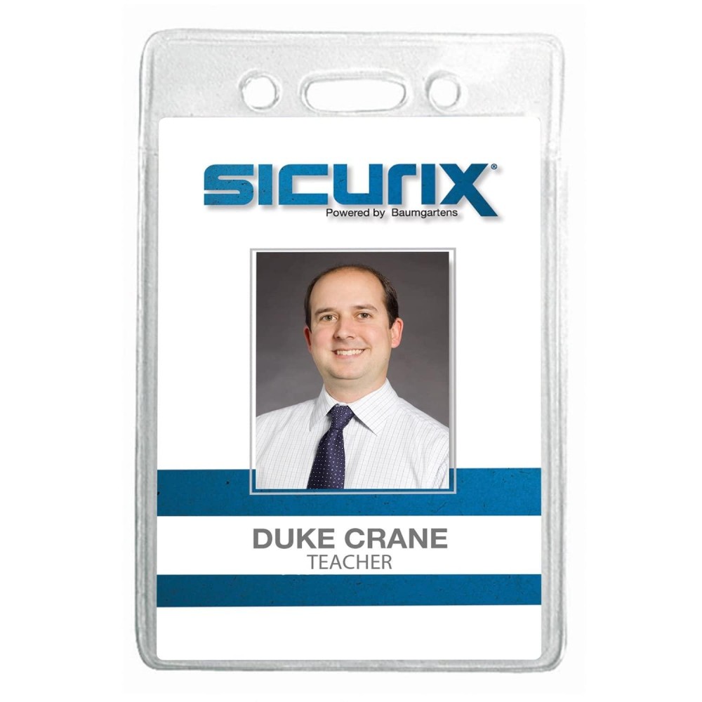 Sicurix Badge Holder Vertical 234 X 418 Clear 12Pack Bau67820