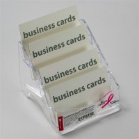 Officemate Breast Cancer Awareness Business Card Holder 4 Tiers Clear 08930 4 X 38 X 4