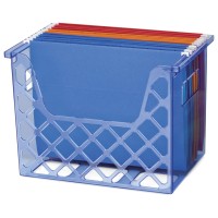 Officemate OIC Blue Glacier Desktop File Organizer Transparent Blue 23221