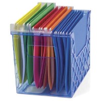 Officemate OIC Blue Glacier Desktop File Organizer Transparent Blue 23221