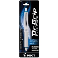 Pilot Dr Grip Retractable Ballpoint Pen Medium Point 10 Mm White Barrel Black Ink